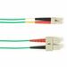 Black Box Fiber Optic Duplex Patch Network Cable - 19.70 ft Fiber Optic Network Cable for Network Device - First End: 2 x SC Network - Male - Second End: 2 x LC Network - Male - 10 Gbit/s - Patch Cable - OFNP - 50/125 µm - Green - TAA Compliant