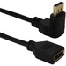 QVS 0.5ft Down-Angle DisplayPort Male to Female UltraHD 4K Flex Adaptor - 6" DisplayPort A/V Cable for Audio/Video Device, Computer, Monitor, Projector, Switch - First End: 1 x DisplayPort 1.2 Digital Audio/Video - Male - Second End: 1 x DisplayPort 1.2 D