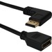 QVS 0.5ft Left-Angle DisplayPort Male to Female UltraHD 4K Flex Adaptor - 6" DisplayPort A/V Cable for Audio/Video Device, Computer, Monitor, Projector, Switch - First End: 1 x DisplayPort 1.2 Digital Audio/Video - Male - Second End: 1 x DisplayPort 1.2 D