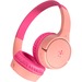 Belkin SOUNDFORM Mini Headset - Stereo - Mini-phone (3.5mm) - Wired/Wireless - Bluetooth - 30 ft - Over-the-ear - Binaural - Ear-cup - Pink