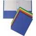 Hilroy Portfolio - 3 x Prong Fastener(s) - 2 Pocket(s) - Dark Blue, Red, Yellow, Black, Green - 10% Paper Recycled - 1 Each