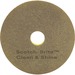 Scotch-Brite Clean & Shine Pad - 5/Carton - Round x 12" Diameter x 1" Thickness - Cleaning, Polishing, Scrubbing - Vinyl Composition Tile (VCT), Luxury Vinyl Tile (LVT), Vinyl, Rubber, Stone, Terrazzo, Marble, Granite, Concrete, Linoleum Floor - 150 rpm t