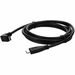 6ft (2m) USB-C 3.1 (Male) to USB-C 3.1 (Male) Right Angled Black Cable - 6 ft USB-C Data Transfer Cable for MacBook, Notebook, PC, Mouse, Keyboard, External Hard Drive, Flash Drive - First End: 1 x USB 3.1 Type C - Male - Second End: 1 x USB 3.1 Type C - 