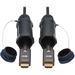 Eaton Tripp Lite Series High-Speed Armored HDMI Fiber Active Optical Cable (AOC) with Hooded Connectors and Reel - 4K @ 60 Hz, HDR, IP68, M/M, Black, 70 m (230 ft.) - 229.66 ft Fiber Optic A/V Cable for Audio/Video Device, Notebook, Tablet, Blu-ray Player