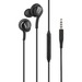 4XEM 3.5mm AKG Earphones with Mic and Volume Control (Black) - Mini-phone (3.5mm) - Wired - Earbud - In-ear - Black