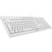 CHERRY STREAM Light Gray Wired Keyboard French Layout - Quiet with 10 Hot Keys - 2 Status LEDs - AZERTY Layout - Scissors Keyswitch