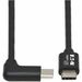 Eaton Tripp Lite Series USB-C Cable (M/M) - USB 2.0, Right-Angle Plug, Black, 2 m (6.6 ft.) - 6.56 ft Thunderbolt 3 Data Transfer Cable for Smartphone, Computer, Charger, Power Bank, MacBook Pro, Chromebook, Notebook, Docking Station, Wall Charger, Extern