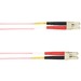 Black Box Colored Fiber OM4 50/125 Multimode Fiber Optic Patch Cable - OFNR PVC - 3.28 ft Fiber Optic Network Cable for Network Device, Server - First End: 2 x LC Network - Male - Second End: 2 x LC Network - Male - 10 Gbit/s - Patch Cable - OFNR - 50/125