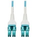 Eaton Tripp Lite Series 100G Duplex Multimode 50/125 OM4 Armored Fiber Optic Cable (LC/LC Duplex M/M), LSZH, Aqua, 100 m (328 ft.) - 328.08 ft Fiber Optic Network Cable for Network Device, Patch Panel, Switch - First End: 2 x LC Male Network - Second End:
