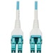 Eaton Tripp Lite Series 100G Duplex Multimode 50/125 OM4 Armored Fiber Optic Cable (LC/LC Duplex M/M), LSZH, Aqua, 75 m (246 ft.) - 246.06 ft Fiber Optic Network Cable for Network Device, Patch Panel, Switch - First End: 2 x LC Male Network - Second End: 