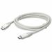 3ft (1m) USB-C 3.1 Male to Male Thunderbolt-compatible Sync and Charge White Cable - 3.28 ft Thunderbolt Data Transfer Cable for MacBook, Notebook, PC, Smartphone, Tablet, External Hard Drive - First End: 1 x USB 3.1 Type C Thunderbolt - Male - Second End