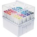 Deflecto Expandable Marker Accordion Organizer - External Dimensions: 8.6" Width x 7.5" Depth x 8.5" Height - Snap-in Lid Closure - Clear, White - For Pen, Marker - 1 / Each