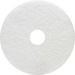 Genuine Joe Floor Cleaner Pad - 5/Carton - Round x 17" Diameter - Cleaning, Scrubbing - 350 rpm to 800 rpm Speed Supported - Resilient, Flexible - White