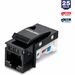 TRENDnet Cat6 Keystone Jack, 25-Pack Bundle, 90° Angle Termination, Compatible with Cat5, Cat5e, & Cat6 Cabling, Color-Coded Labeling for T568B Wiring, Gold-Plated Contacts, Black, TC-K25C6BK - 25 Pack - 1 x RJ-45 Female - Black