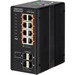 Edge-Core ECIS4500-8P4F Ethernet Switch - 8 Ports - Manageable - Gigabit Ethernet - 10/100/1000Base-T, 1000Base-X - 2 Layer Supported - Modular - 4 SFP Slots - DC - 265 W Power Consumption - 240 W PoE Budget - Optical Fiber, Twisted Pair - PoE Ports - Wal