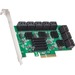 SYBA Multimedia 16 Port SATA III PCIe x4 (x2 Bandwidth) Non-RAID Expansion Card SD-PEX40164 - Serial ATA/600 - PCI Express 3.0 x1 - Plug-in Card - 16 Total SATA Port(s) - 16 SATA Port(s) Internal - PC, Mac, Linux