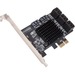 SYBA Multimedia 8 Port SATA III to PCIe 3.0 x1 Non-RAID Expansion Card SI-PEX40165 - Serial ATA/600 - PCI Express 3.0 x1 - Plug-in Card - 8 Total SATA Port(s) - 8 SATA Port(s) Internal - PC, Mac, Linux
