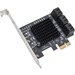 SYBA Multimedia 6 Port SATA III to PCIe 3.0 x1 Non-RAID Expansion Card SY-PEX40166 - Serial ATA/600 - PCI Express 3.0 x1 - Plug-in Card - 6 Total SATA Port(s) - 6 SATA Port(s) Internal - PC, Mac, Linux