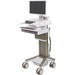 Ergotron CareFit Pro Cart, LiFe Powered, 1 Drawer (1x1), US/CA/MX - 1 Drawer - Push/Pull Handle - 37.50 lb Capacity - 4 Casters - 5" Caster Size - White, Warm Gray - TAA Compliant