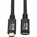 Eaton Tripp Lite Series USB-C Extension Cable (M/F) - USB 3.2 Gen 2 (10Gbps), Thunderbolt 3 Compatible, Black, 20 in. (0.5 m) - 1.67 ft Thunderbolt 3 Data Transfer Cable for MacBook Pro, Chromebook, Notebook, Computer, Dock, Smartphone, Docking Station, W