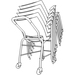 9 to 5 Seating Stack Chair Steel Dolly - Steel - x 18.5" Width x 36.5" Depth x 30.5" Height - Black - 1 Each
