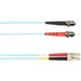 Black Box Colored Fiber OM4 50/125 Multimode Fiber Optic Patch Cable - OFNR PVC - 22.97 ft Fiber Optic Network Cable for Network Device - First End: 2 x ST Network - Male - Second End: 2 x LC Network - Male - 10 Gbit/s - Patch Cable - OFNR - 50/125 &micro