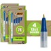 BIC ReVolution Clic Stic Retractable Ballpoint Pen - Medium Pen Point - 1 mm Pen Point Size - Retractable - Blue - Semi Clear Barrel - 48 / Pack
