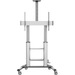 Tripp Lite Safe-IT Mobile TV Cart Height-Adjustable for 60-100 in Displays - Crank Handle - 220 lb Capacity - 4 Casters - 4" Caster Size - Aluminum, Steel - 44.8" Width x 27.6" Depth x 93.1" Height - Steel Frame - Black, Silver
