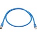 Eaton Tripp Lite Series M12 X-Code Cat6a 10G F/UTP CMR-LP Shielded Ethernet Cable (M12 M/RJ45 M), IP68, PoE, Blue, 2 m (6.6 ft.), TAA - 6.56 ft Category 6a Network Cable for Network Device, Controller, Switch, Security Device, Surveillance Camera, VoIP De
