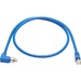Eaton Tripp Lite Series M12 X-Code Cat6a 10G F/UTP CMR-LP Shielded Ethernet Cable (Right-Angle M12 M/RJ45 M), IP68, PoE, Blue, 1 m (3.3 ft.), TAA - 3.28 ft Category 6a Network Cable for Network Device, Controller, Switch, Security Device, Surveillance Cam