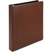 Samsill Contrast Stitch Leather Ring Binder - 1" Binder Capacity - Letter - 8 1/2" x 11" Sheet Size - 200 Sheet Capacity - Round Ring Fastener(s) - 2 Internal Pocket(s) - Bonded Leather, LeatherGrain - Tan - Durable, Spine, Rivet - 1 Each