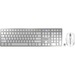 CHERRY DW 9100 SLIM Rechargeable Wireless Keyboard and Mouse - Full Size,Silver/White,Bluetooth,AES 128 Encryption,3 Resolution Mouse up to 2400 DPI,Elegant Design