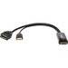 Rocstor HDMI to DisplayPort 4K@30Hz Adapter M/F - Black - 8.70" DisplayPort/HDMI/USB A/V Cable for Audio/Video Device, Camera, Computer, Blu-ray Player, Gaming Console, Projector, Monitor, Notebook, Workstation, DVD, Desktop PC - First End: 1 x 19-pin HDM