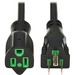 Eaton Tripp Lite Series Safe-IT Antibacterial Hospital-Grade Extension Cord, 5-15P to 5-15R - Green Dot, 13A, 125V, 16 AWG, Black, 15 ft. (4.6 m) - For Mobile Cart, Computer, Printer, Monitor, Television, UPS, PDU, Scanner, PC - 125 V AC13 A - Black - 15 