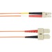 Black Box Colored Fiber OM4 50/125 Multimode Fiber Optic Patch Cable - LSZH - 98.43 ft Fiber Optic Network Cable for Network Device - First End: 2 x SC Network - Male - Second End: 2 x LC Network - Male - 10 Gbit/s - Patch Cable - LSZH - 50/125 µm -