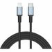 CODi 6' USB-C to Lightning (MFI Certified) Braided Nylon Charge & Sync Cable - 6 ft Lightning/USB-C Data Transfer Cable - First End: 1 x Lightning - Male - Second End: 1 x USB Type C - Male - MFI - Black