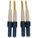 Eaton Tripp Lite Series 400G Duplex Singlemode 9/125 OS2 Switchable Fiber Optic Cable (LC/UPC M/M), LSZH, Yellow, 2 m (6.6 ft.) - 6.56 ft Fiber Optic Network Cable for Network Device, Switch, Patch Panel - First End: 2 x LC/UPC Network - Male - Second End