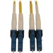 Eaton Tripp Lite Series 400G Duplex Singlemode 9/125 OS2 Switchable Fiber Optic Cable (LC/UPC M/M), LSZH, Yellow, 3 m (9.8 ft.) - 9.84 ft Fiber Optic Network Cable for Network Device, Switch, Patch Panel - First End: 2 x LC/UPC Network - Male - Second End