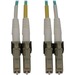 Eaton Tripp Lite Series 400G Multimode 50/125 OM3 Switchable Fiber Optic Cable (Duplex LC-PC M/M), LSZH, Aqua, 2 m (6.6 ft.) - 6.56 ft Fiber Optic Network Cable for Switch, Patch Panel, Network Device - First End: 2 x LC/PC Network - Male - Second End: 2 