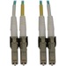 Eaton Tripp Lite Series 400G Multimode 50/125 OM3 Switchable Fiber Optic Cable (Duplex LC-PC M/M), LSZH, Aqua, 3 m (9.8 ft.) - 9.84 ft Fiber Optic Network Cable for Switch, Patch Panel, Network Device - First End: 2 x LC/PC Network - Male - Second End: 2 