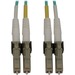 Eaton Tripp Lite Series 400G Multimode 50/125 OM3 Switchable Fiber Optic Cable (Duplex LC-PC M/M), LSZH, Aqua, 4 m (13.1 ft.) - 13.12 ft Fiber Optic Network Cable for Network Device, Switch, Patch Panel - First End: 2 x LC/PC Network - Male - Second End: 