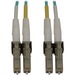 Eaton Tripp Lite Series 400G Multimode 50/125 OM3 Switchable Fiber Optic Cable (Duplex LC-PC M/M), LSZH, Aqua, 6 m (19.7 ft.) - 19.69 ft Fiber Optic Network Cable for Switch, Patch Panel, Network Device - First End: 2 x LC/PC Network - Male - Second End: 