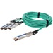 AddOn Fiber Optic Network Cable - 32.81 ft Fiber Optic Network Cable for Network Device, Transceiver, Server, Switch, Storage Adapter - First End: 1 x QSFP-DD Network - Second End: 4 x QSFP56 Network - 400 Gbit/s - LSZH - Aqua - 1 - TAA Compliant