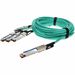 AddOn Fiber Optic Network Cable - 131.23 ft Fiber Optic Network Cable for Network Device, Transceiver, Server, Switch, Storage Adapter - First End: 1 x QSFP-DD Network - Second End: 4 x QSFP56 Network - 400 Gbit/s - LSZH - Aqua - 1 - TAA Compliant