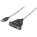 Manhattan Full Speed USB to Parallel Printer Converter - 5.91 ft Parallel/USB Data Transfer Cable for Printer - First End: 1 x USB 1.1 Type A - Male - Second End: 1 x 25-pin DB-25 Parallel - Female