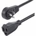 StarTech.com 3ft Power Extension Cord, Rotating Flat Plug Extension Cord, NEMA 5-15P to NEMA 5-15R Cable, 16 AWG, 125V/15A - 360 degree rotating flat plug extension cord - Use 3ft power extension cord w/ wall outlet/power bar without blocking other outlet