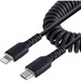 StarTech.com 50cm / 20in USB C to Lightning Cable, MFi Certified, Coiled iPhone Charger Cable, Black, TPE Jacket Aramid Fiber - 20in (50cm) Coiled USB-C to Lightning charging cable with aramid fiber - Durable High quality USB C 2.0 cable with extended str