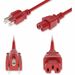 AddOn Power Extension Cord - 120 V AC / 10 A, 230 V AC - Red - 1 ft Cord Length - NEMA 5-15P / IEC 60320 C15 - 1