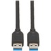 Eaton Tripp Lite Series USB 3.0 SuperSpeed A to A Cable for USB 3.0 All-in-One Keystone/Panel Mount Couplers (M/M), Black,15 ft. (4.6 m) - 15.09 ft USB Data Transfer Cable for Peripheral Device, Computer, Notebook, Chromebook, Keystone Module - First End: