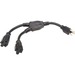 Eaton Tripp Lite Series Extension Cord Y Splitter, NEMA 5-15P to 2x NEMA 5-15R - Heavy Duty, 15A, 120V, 14 AWG, 1 ft. (0.3 m), Black - For Computer, Monitor, HDTV, Printer, Server, UPS, PDU - 125 V AC15 A - Black - 1 ft Cord Length - North America